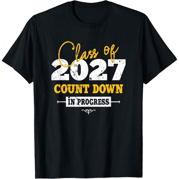 Class Of 2027 Count Down Funny Grad First Day Sophomore T-ShirtMen and women can wear, black T-shirts, gifts. Age: M,L,XL 2XL, 3XL, 105XL