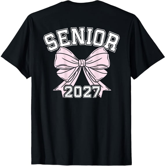 Graduation Class Images Class Of 2027 Senior Coquette Bow T-Shirt Perfect Graduation Gift for ...