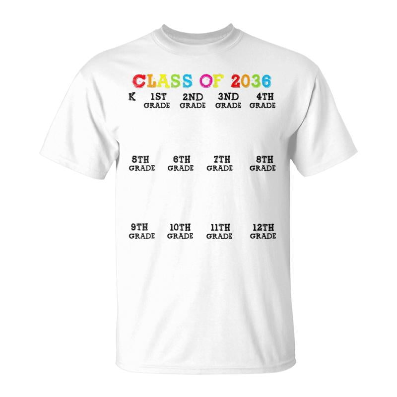 Class Of 2036 Handprint Grow With Me Kindergarten TShirt - Walmart.com