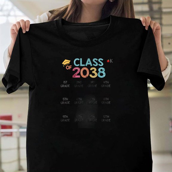 Class Of 2038 Handprint Grow With Me School Milestone Unisex T-Shirt, Keepsake V80297, Up to Size 5XL