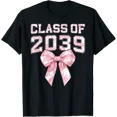 thumbnail image 1 of Class Of 2039 Graduation Coquette Bow T-Shirt Size S-5XL, 1 of 5