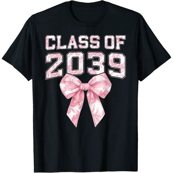 Class Of 2039 Graduation Coquette Bow T-Shirt Size S-5XL