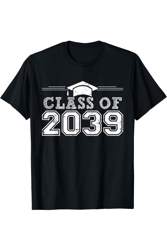 Class Of 2039 T-Shirt, First Day Of School Graduation Tee Size S-5XL