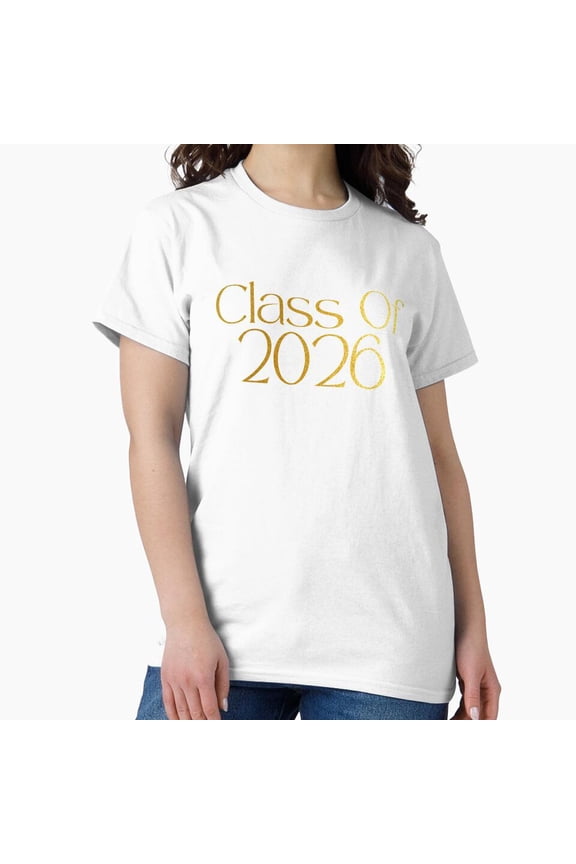 Class Of Senior Grad Graduation Gold Look Typography Shirt, Graduation Graphic Tee, Senior Class Shirt