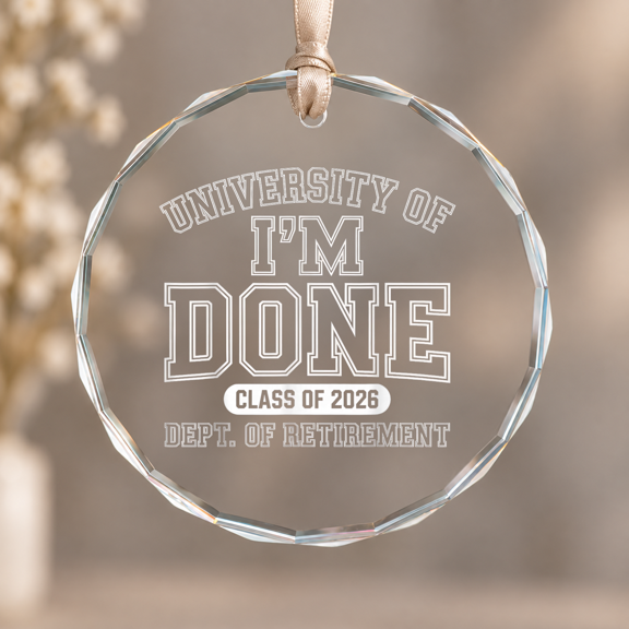 Class Retired Teacher Ornament, Room Decoration, Circle Glass Ornament