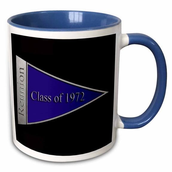 Class Reunion Design 1972 Blue, 11oz Two-Tone Blue Mug