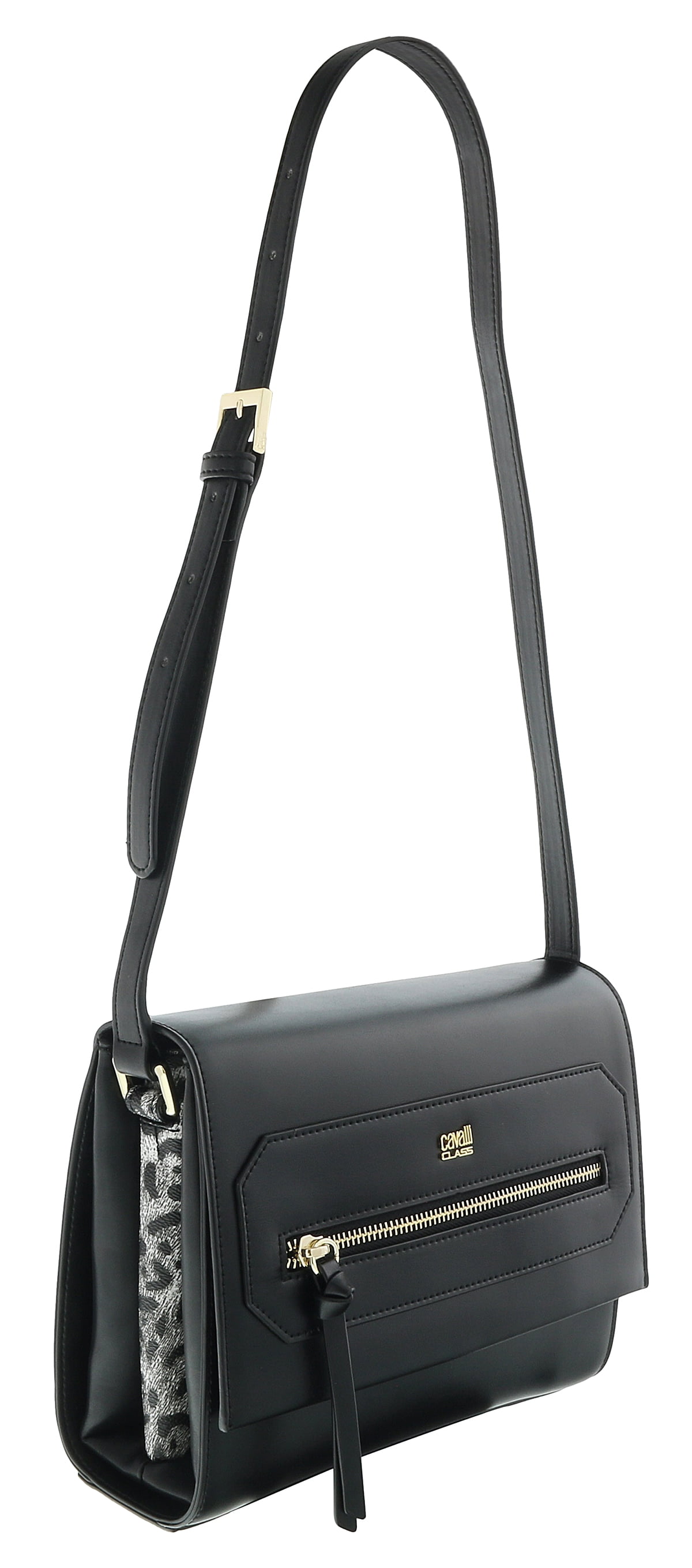 Class Roberto Cavalli Leopride Black Medium Shoulder Qatar | Ubuy