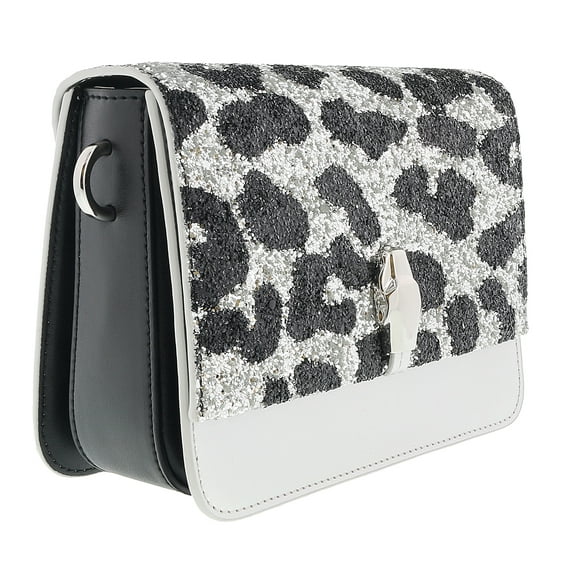 Class Roberto Cavalli Milano Rmx 0 Silver/Black Medium Shoulder Bag for Womens