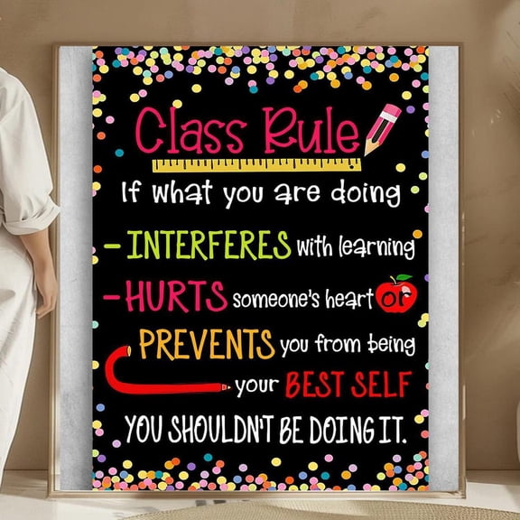 Class Rules Classroom Poster, Learning Quote Wall Art, Unframed Paper Poster 8x10in