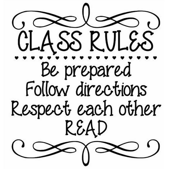 Class Rules Vinyl Wall Decal Lettering Quote Words Classroom Teacher Decor