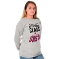 thumbnail image 1 of Class and Sass Funny Southern Belle Women Plus Size Long Sleeve Graphic Tee Brisco Brands 3X, 1 of 5