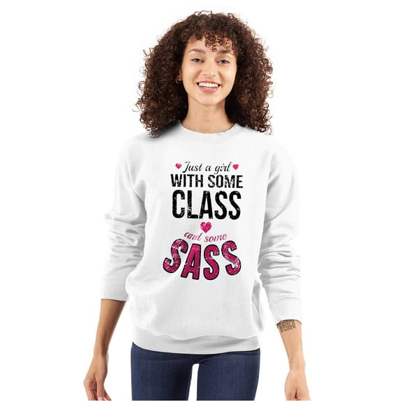 Class and Sass Funny Southern Belle Women Plus Size Crewneck Sweatshirt Brisco Brands 4X