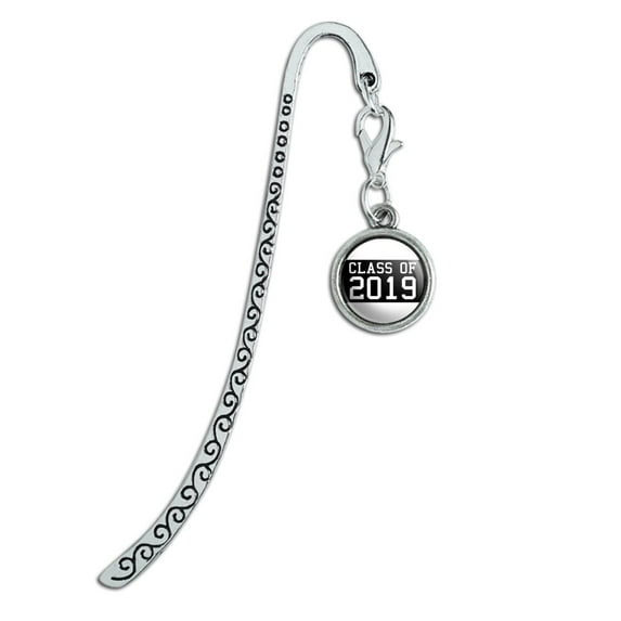 Class of 2019 Graduation Metal Bookmark Page Marker with Charm