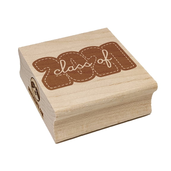 Class of 2021 Bold Year Graduate Graduation School College Square Rubber Stamp Stamping Scrapbooking Crafting - Small 1.25in