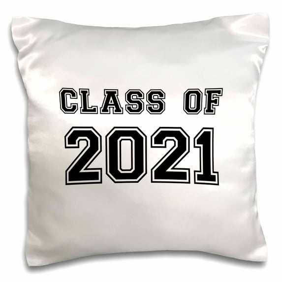 3dRose, Class of 2021 - Graduation gift - graduate graduating high school university or college grad black, 16x16 inch Pillow Case