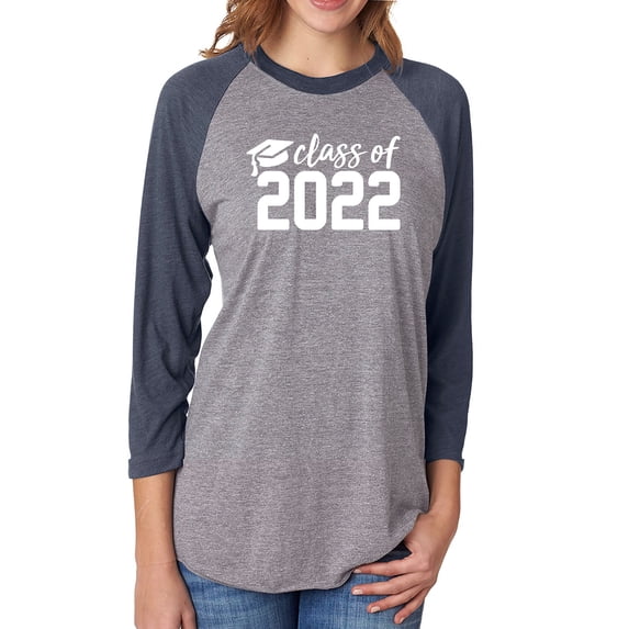 Class of 2022 Unisex 3/4 Sleeve Baseball Raglan Tee