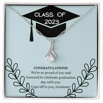 Class of 2023, Gift Necklace, Message Card Graduation Gifts for Her, High School Graduation Gifts for Her, College Graduation,