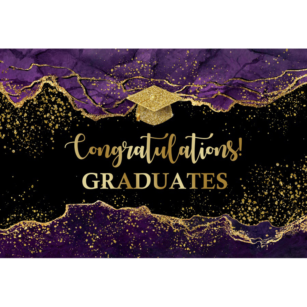Class of 2024 Graduation Backdrop Black and Gold Glitter Balloons ...