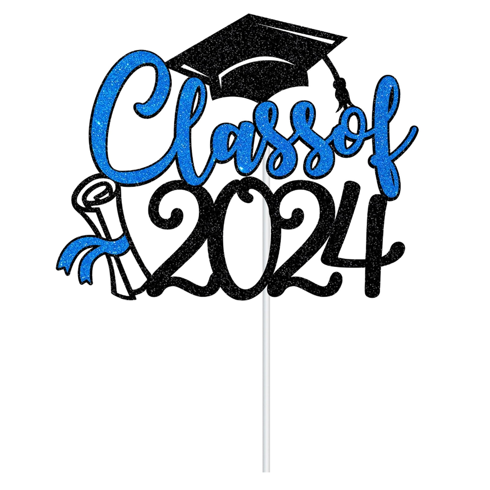 Class of 2024 Graduation Cake Topper Set Glitter Congratulations Card ...