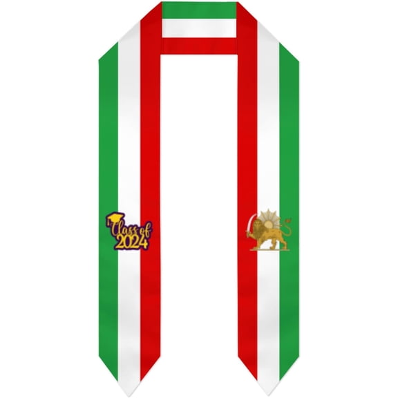 Class of 2024 Iran Sun Lion Flag Graduation Stoles Shawl Sash Scraf For Study Aboard International Students Graduation's Day