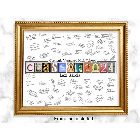 Class of 2024, School Year Guestbook Sign, Graduation Props, Classroom Decor, Guestbook Alternative, Personalized