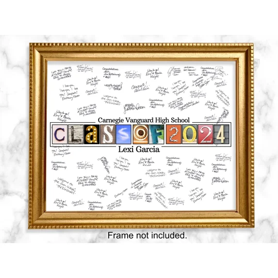 Class of 2024, School Year Guestbook Sign, Graduation Props, Classroom Decor, Guestbook Alternative, Personalized