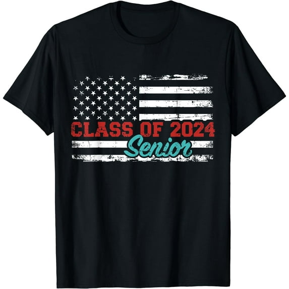 Class of 2024 senior us vintage flag T-Shirt