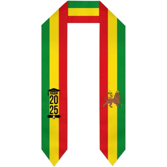 Class of 2025 Ethiopia Lions Flag Graduation Stoles Shawls Sash International Study Graduate Scarves