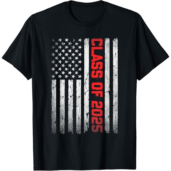 Class of 2025 Flag USA Senior 2025 Graduation 25 Mens Boys T-ShirtMen and women can wear, black T-shirts, gifts. Age: M,L，XL 2XL, 3XL, 100XL