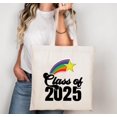 thumbnail image 1 of Class of 2025 Tote Bag Rainbow Graduation Graphic with Bright Colors, a gift just for you, 1 of 4