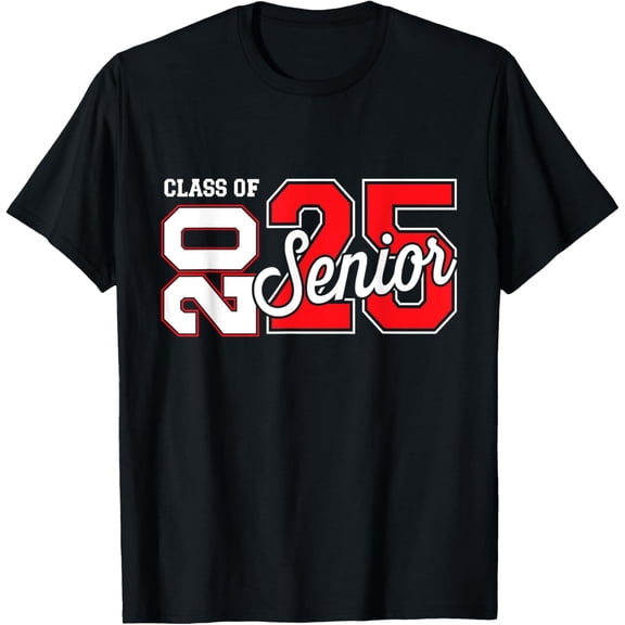 Class of 2025 senior graduate for college graduation year T-ShirtMen and women, Black T-shirt, size: Extra large