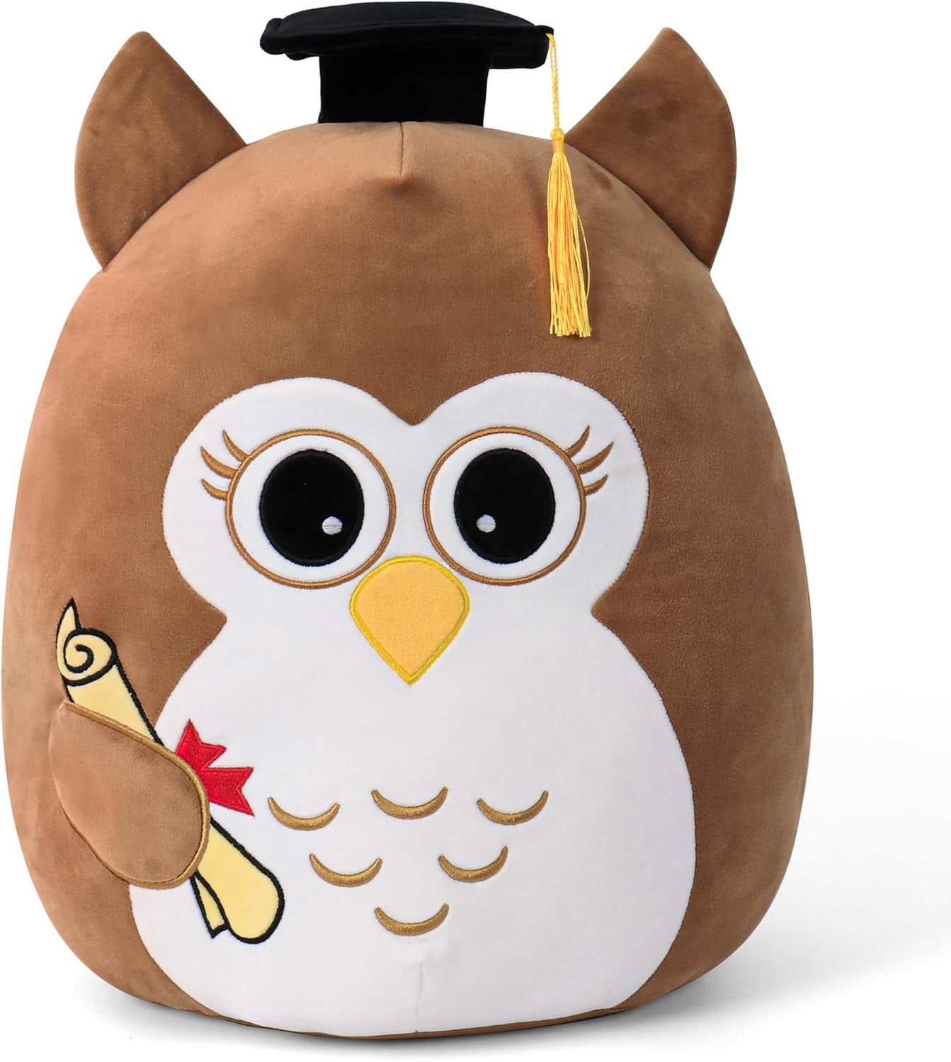 Class of 2026 18in Graduation Stuffed Animal with Cap, Fringe & Diploma, Grad Gifts for Preschool, Kindergarten, Elementary, High School(Brown Owl)