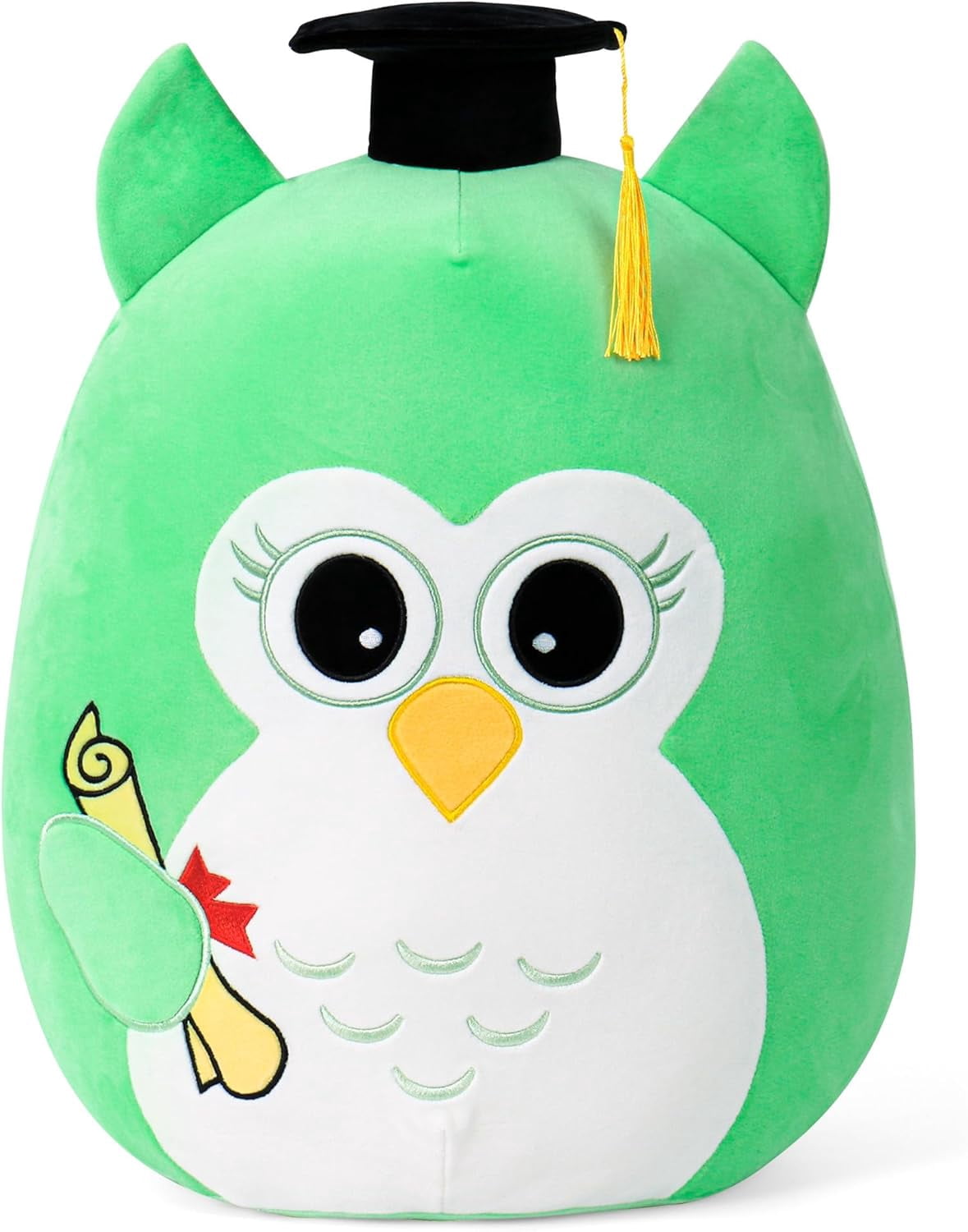 Class of 2026 18in Graduation Stuffed Animal with Cap, Fringe & Diploma, Grad Gifts for Preschool, Kindergarten, Elementary, High School(Green Owl)