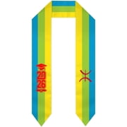 Class of 2026 Amazigh Berber Flag Stoles Sash For Graduation Pride Cheers Shawl