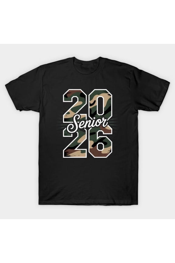 Class of 2026 Camouflage Junior Senior Style Design Unisex T-Shirt NJ515, S-5XL