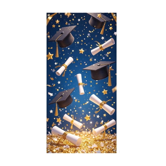 Class of 2026 Congrats GRAD Graduation Door Cover Hanging Cloth Banners for Outdoor Graduation Party Decoration