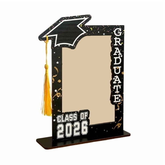 Class of 2026 Graduate Picture Frame Wooden Graduation Photo Frame With Tassels