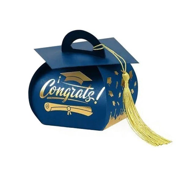 Class of 2026 Graduation Candy Boxes, Graduation Cap Treat Boxes with Tassel for Party Favors, Grad Gift Holders for Table Centerpieces