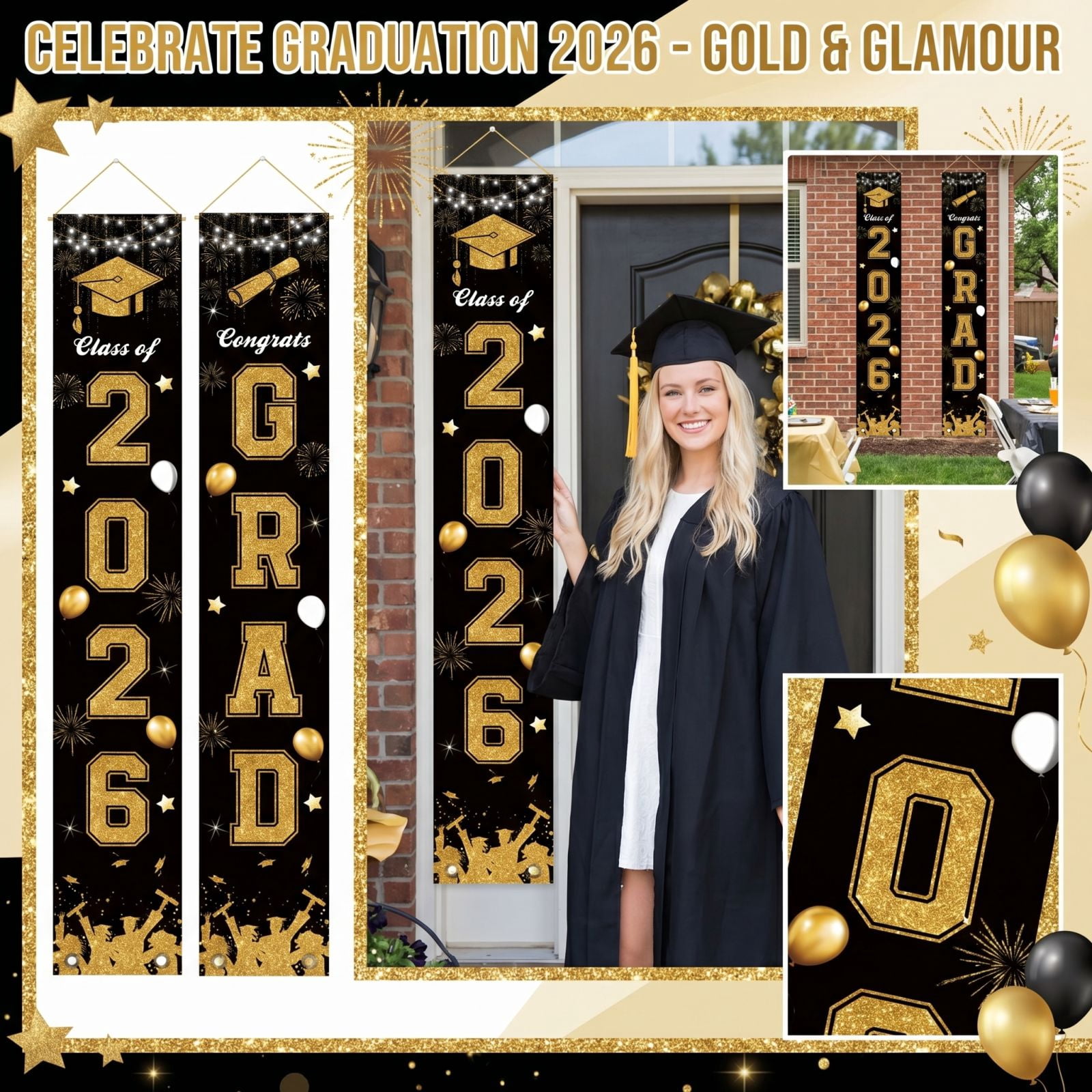 Class of 2026 Graduation Door Banner, Congrats Grad 2026 Hanging Flag ...