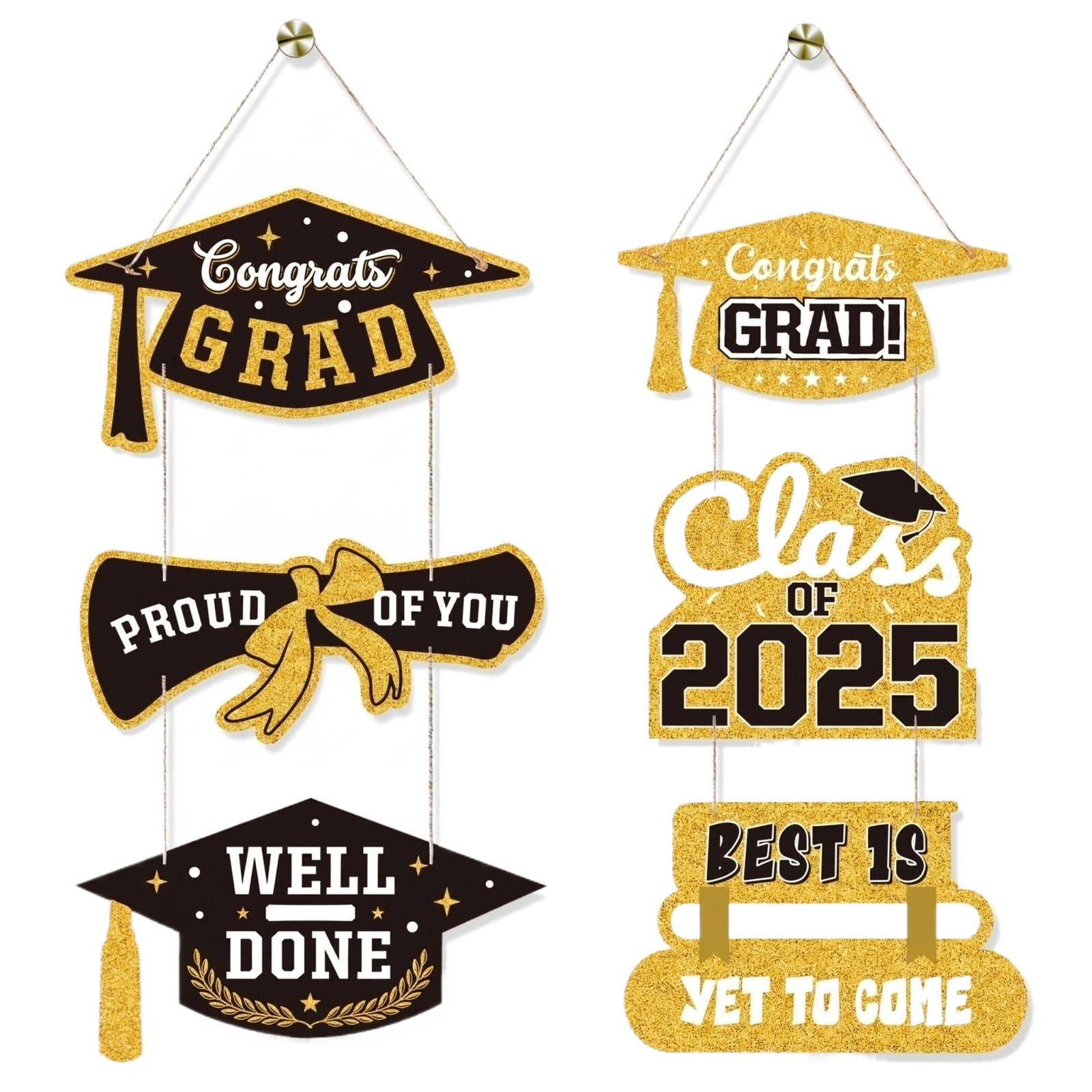 Class of 2026 Graduation Door Sign Set, Porch Banner with Cap and ...