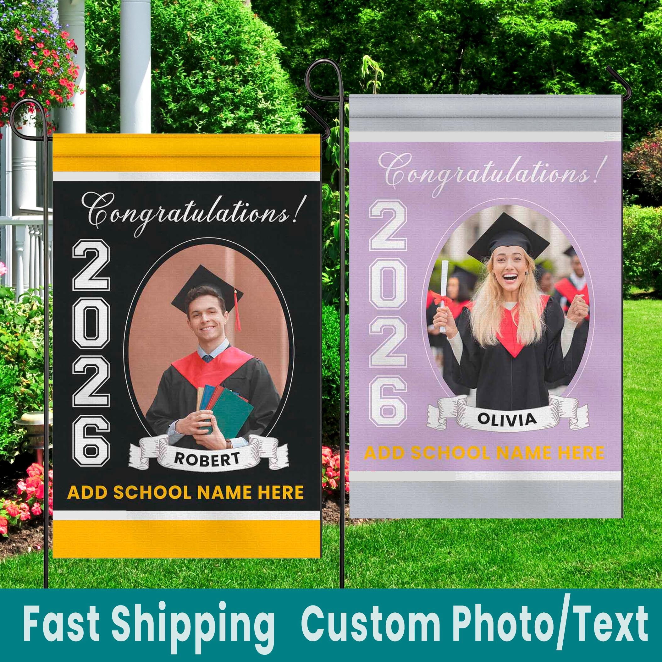 Class of 2026 Graduation Garden Flag, Custom Name Yard Flag for ...