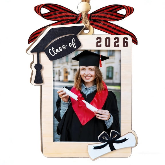 Class of 2026 Graduation Photo Frame, 3.5"x5" Wooden Frame with Grad Cap, Keepsake Gift for High School & College Graduates