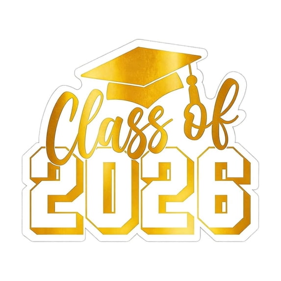 Class of 2026 Graduation Stickers:Gold Foil Embossed Envelope Seals, #B