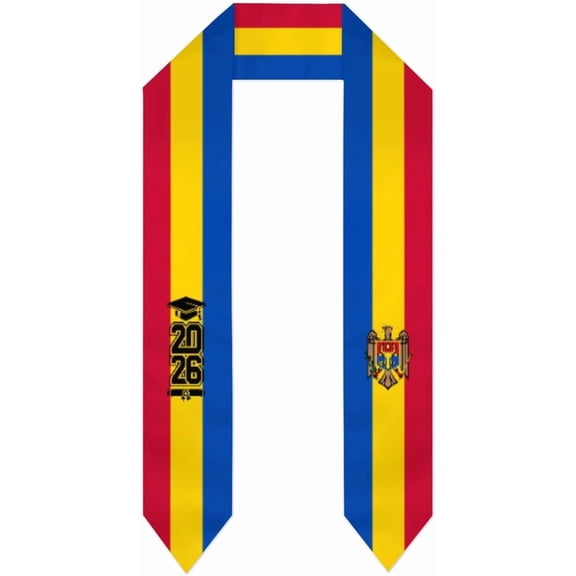 Class of 2026 Moldova Flag Stoles Sash For Graduation Pride Cheers Shawl