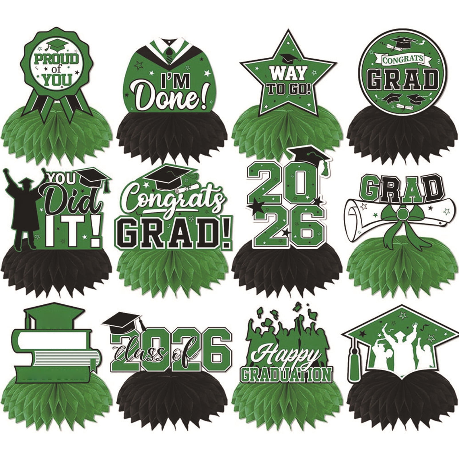 Class of 2026 Multi-Color Honeycomb Centerpieces – Congrats Grad ...