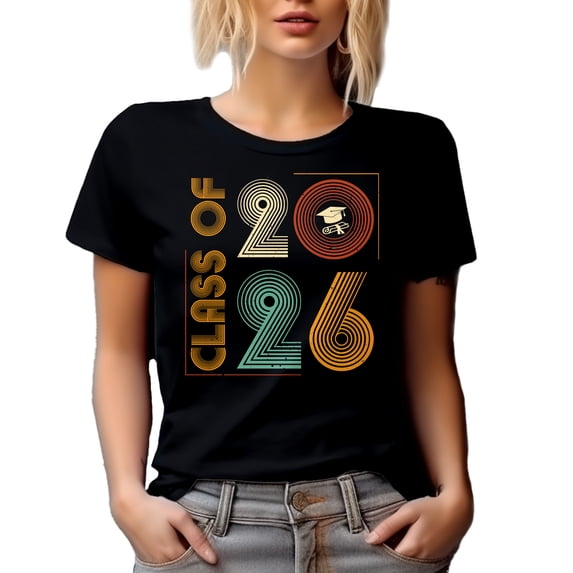 Class of 2026 - School Graduation, Black T-Shirt, Medium