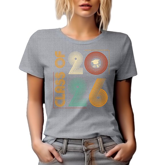 Class of 2026, School Graduation, Heather Grey T-Shirt, XL