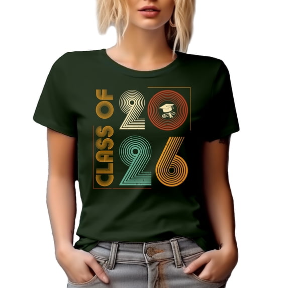 Class of 2026 - School Graduation, Military Green T-Shirt, XL