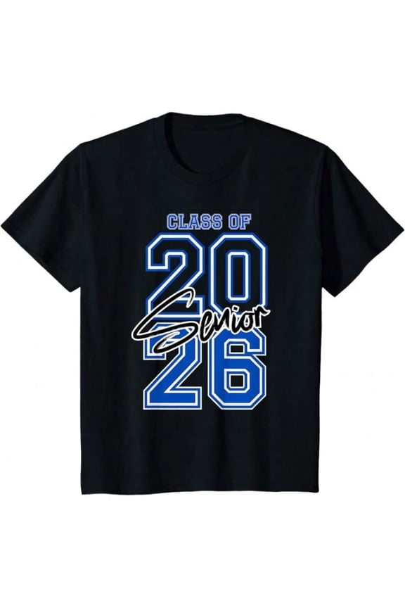 Class of 2026 Senior Graduation T-Shirt Unisex Short Sleeve Graphic Tee Black
