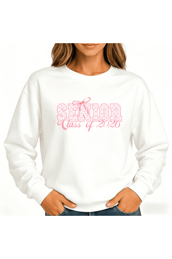 Class of 2026 Senior Graphic Sweatshirt Print Sweatshirt Cozy Graduation Wear Black White S-3XL Ladies Tops